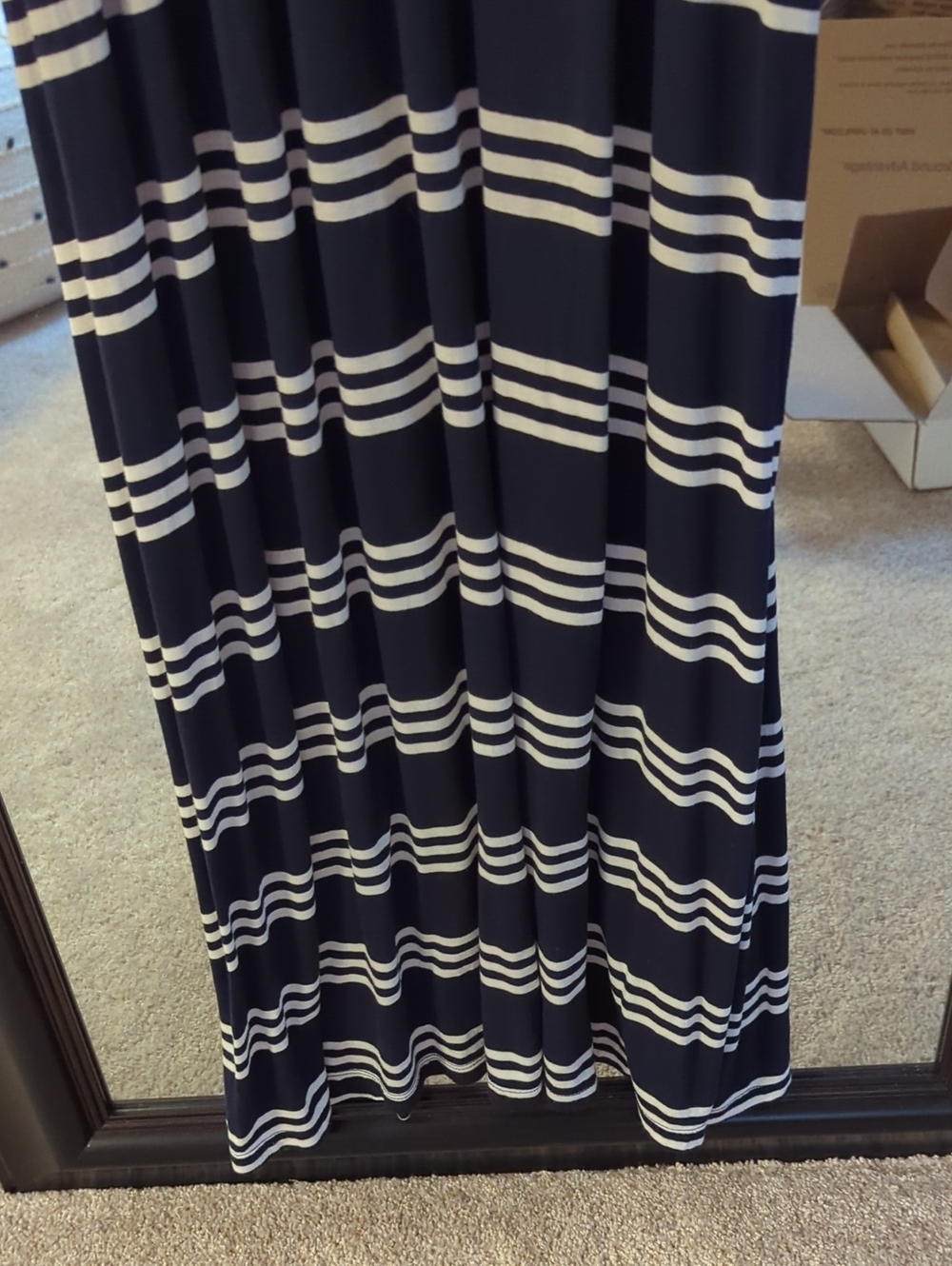 LOFT Navy And White Striped Maxi Dress - Picture 3 of 8